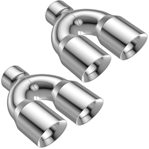 3" Dual Exhaust Tip,3Inch Inlet 3.5inch outlet 9.5" Long Tail Pipe - size: 3TO3.5 2pack