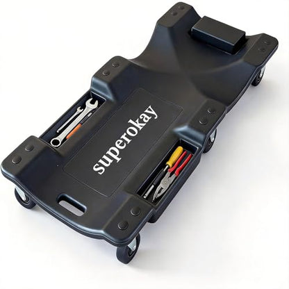 superokay Mechanic Creeper, 40 Inch Low Profile, 350Lbs, 6 Swivel Casters