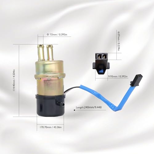 16710-MBA-612 Electric Fuel Pump 12 V Compatible with Honda VT750C - size: 16710-MBA-612