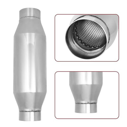 Exhaust Resonator, 3 Inch Inlet Resonator Muffler Straight Stainless Steel, Universal Performance Muffler 13''/340mm Overall Length, Polished - size: 3''x 4''