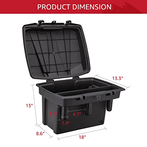HAKA TOUGH Storage Cargo Box 5.5GAL for Polaris Ranger 1000/XP/900/Crew/570 Mid-Size/Fullsize General 1000 4 Accessories for General 1000 Tool Box Rear Trunk Storage Waterproof