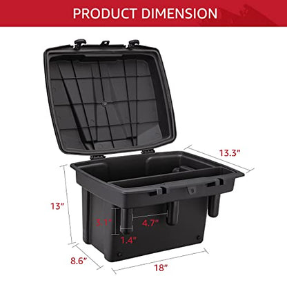 HAKA TOUGH Storage Cargo Box 5.5GAL for Polaris Ranger 1000/XP/900/Crew/570 Mid-Size/Fullsize General 1000 4 Accessories for General 1000 Tool Box Rear Trunk Storage Waterproof