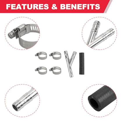 47238HP Aluminum Heater Hose Repair Kit Y Connector Fit for Dodge Ford