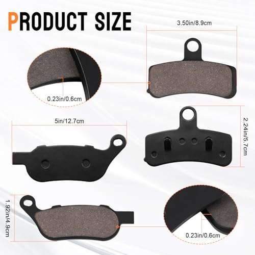 Brake Pads for Harley Davidson Fatboy 2008-2014, Softail Deluxe 2008-2014, Street Bob 2008-2017, Heritage Softail Classic, Super Glide, Softail Custom, Dyna Wide Glide, Rocker, Night Train, Low Rider