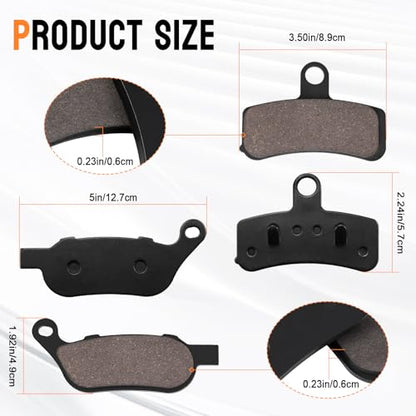 Brake Pads for Harley Davidson Fatboy 2008-2014, Softail Deluxe 2008-2014, Street Bob 2008-2017, Heritage Softail Classic, Super Glide, Softail Custom, Dyna Wide Glide, Rocker, Night Train, Low Rider