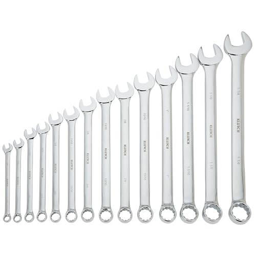 Klutch 14-Pc. Extra-Long SAE Combination Wrench Set - style: SAE