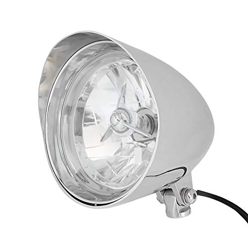 FATECIM 5.75" Motorcycle Headlights w/Aluminum Visor Clear Lens 5 3/4 inch Bullet Vintage Lamp for Harley Sportster Dyna Softail Bobber Chopper Honda Yamaha Suzuki Kawasaki Custom Chrome/Bulb - color: 5.75"-Chrome/Bulb