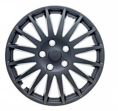Akcsport Premium Hubcaps Wheel Covers for Toyota Nissan Kia Volkswagon 15 inch to 17 inch (Racing Matte Black, 15 Inch) - size: 15 Inch, style: Racing Matte Black