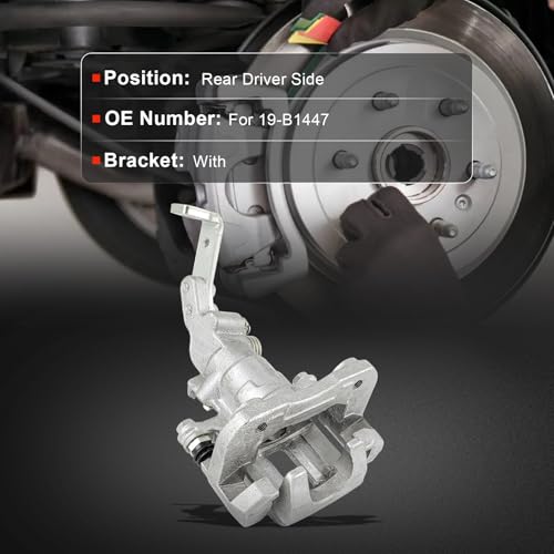 cciyu Rear Left Disc Brake Caliper Assembly with Bracket 19-B1447 - size: Rear Left[19-B1447]