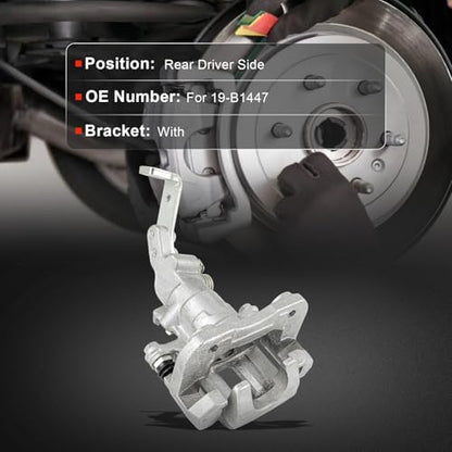 cciyu Rear Left Disc Brake Caliper Assembly with Bracket 19-B1447 - size: Rear Left[19-B1447]
