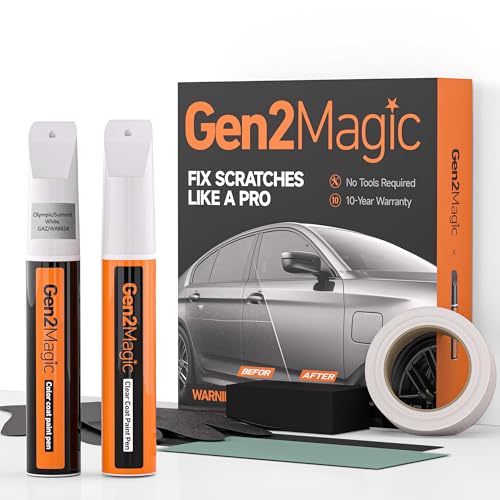 Olympic/Summit White Touch Up Paint Pen Kit Compatible with Chevy [Clear Coat Included], GAZ/WA8624 Color Match for Scratches, Rock Chips, Bumper Dings, Easy Scratch Repair & Rust Remover - color: Compatible with Chevy - Olympic/Summit White