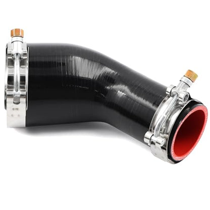 45 Degree ID 2 to 3 inch Elbow Silicone Reducer Coupler Hose(51mm to 76mm) 4-Ply with 2Pcs T-Bolt Clamps for Turbo Intercooler Intake Pipe - size: 45° 2-3"