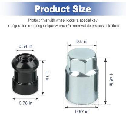 Wheel Lock Lug Nut Set, Black-Chromed, Short Type 08W42S2A100