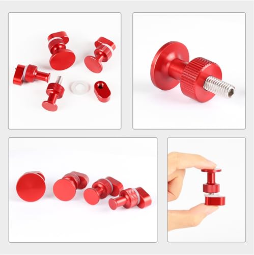 LadyRosian Paintless Dent Repair Tool Adjustable Aluminum Puller Tabs 4Pcs Lockable Puller Tab