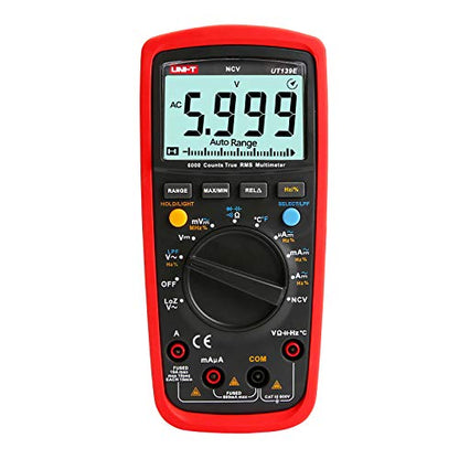 UNI-T True RMS Digital Multimeter UT139E Auto/Manual Range 6000 Counts NCV LPF/LoZ ACV Analog Bar Bandwidth Measures AC DC Voltage AC DC Current Resistance Capacitance Frequency Temperature Duty Cycle - size: UT139E