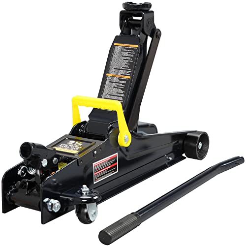 Torin TORT825051 Hydraulic Low Profile Trolley Service/Floor Jack with Single Piston Quick Lift Pump, 2.5 Ton (5,000 lb) Capacity, Black, Medium - size: 2.5T