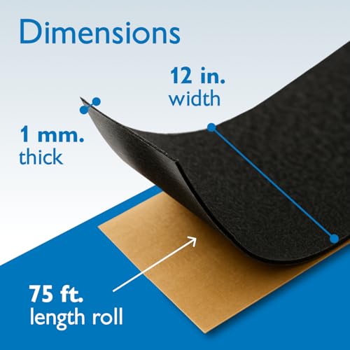 FindTape Polyester 1mm Felt Tape – 12 in. x 75 ft. Felt Strips with Adhesive Backing and Furniture Strips, Great for Arts and Crafts, Classrooms, and Protecting Furniture (Black) - size: 12 in x 75 ft