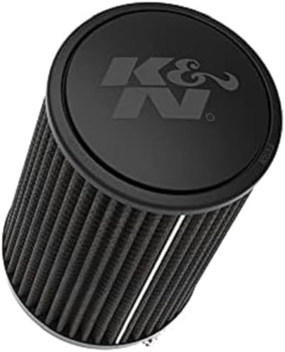 K&N Dryflow Lifetime Universal Clamp-On Air Filter: Dry Synthetic, Washable, Oil-Free: Flange Diameter: 4 In, Filter Height: 9 In, Flange Length: 1.5 In, Type: Dry Synthetic, RU-3112HBK