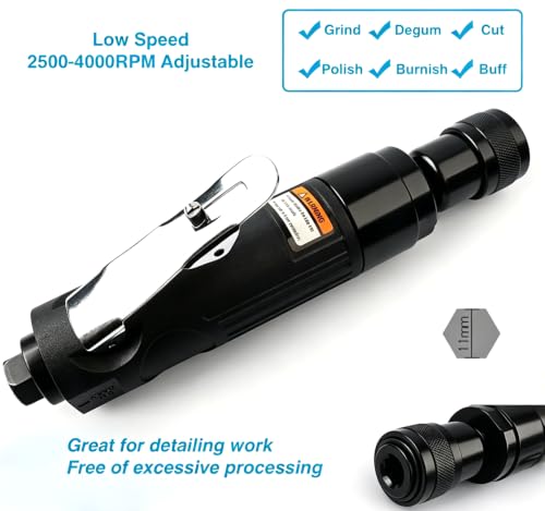 Low Speed Tire Repair Kit, 2500RPM Air Tire Buffer Tire Patch Kit, Pneumatic Tire Buffing Wheel, Grinding Cutting Deburring Polishing Machine, Cleaning Tool, Rear Exhaust, Tungsten Steel Head