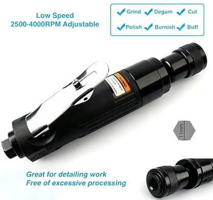 Low Speed Tire Repair Kit, 2500RPM Air Tire Buffer Tire Patch Kit, Pneumatic Tire Buffing Wheel, Grinding Cutting Deburring Polishing Machine, Cleaning Tool, Rear Exhaust, Tungsten Steel Head