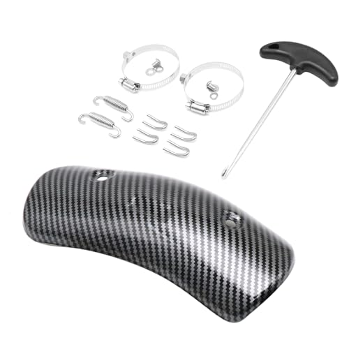 Exhaust Heat Shield Muffler Pipe Heat Cover Protector Guard Imitation Carbon Fiber Stainless Steel (C) - size: C