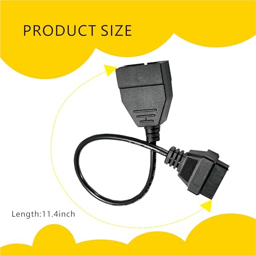 1 PC OBD1 Scanner Connector, 12 Pin to OBD1 to OBD2 16 Pin Diagnostic Extension Tool Cable, Vehicle Diagnostic Tool Conversion Cable, Universal for Most Cars (Black)