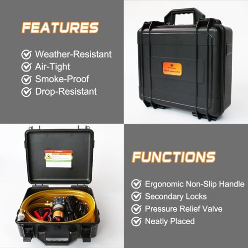12V 75W Fuel Transfer Pump Kit, 110GPH Gas Transfer Pump with High Elastic Fuel Pipe & 2 Power Cables, Great for Vehicles, Boats, Equipment, Gasoline, Diesel (110GPH, SET) - color: 110GPH, size: Set
