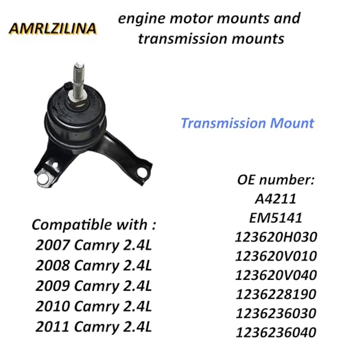 Engine Motor Transmission Mount Kit for Camry 2007-2011 - size: 2007-2011 Camry(2.4L engine automatic)
