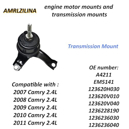 Engine Motor Transmission Mount Kit for Camry 2007-2011 - size: 2007-2011 Camry(2.4L engine automatic)