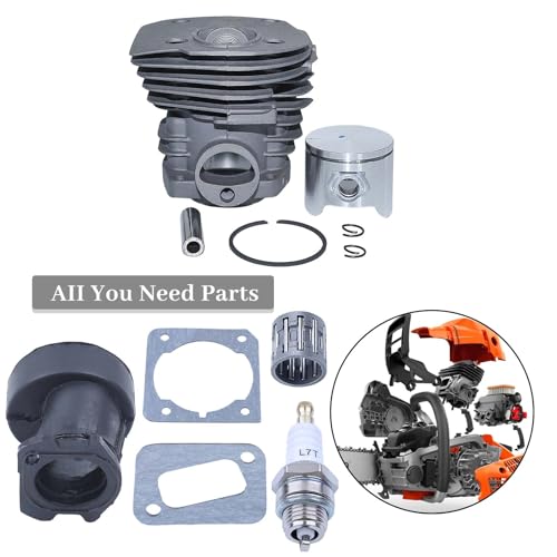 Nikasil Plated Cylinder Piston Kit Gasket Fit Husqvarna 350 351 353 346XP (44mm) Chainsaw Intake Manifold Needle Bearing Spark