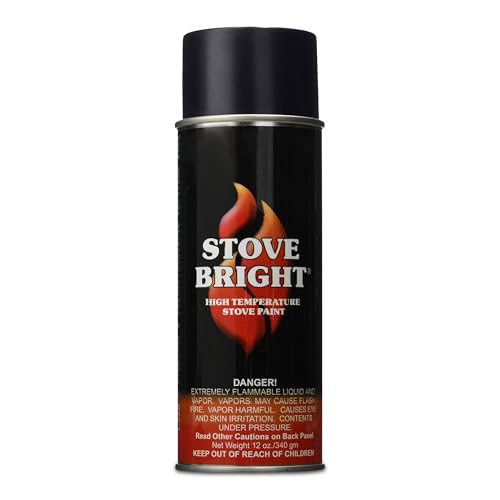 Stove Bright High Temp Spray Paint, Metallic Black 8109, 12 Oz, 1200°F
