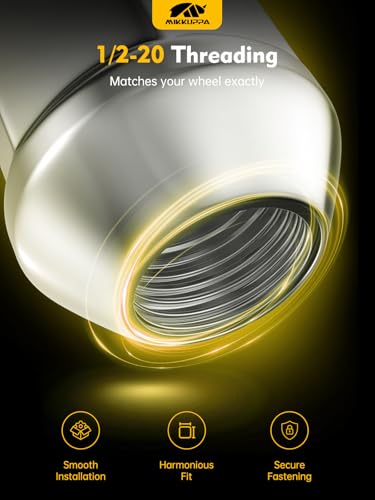 MIKKUPPA 1/2-20 Lug Nuts, Chrome 20PCS Triple Layered Finish Closed End Nut - color: Chrome, size: M12x1.25
