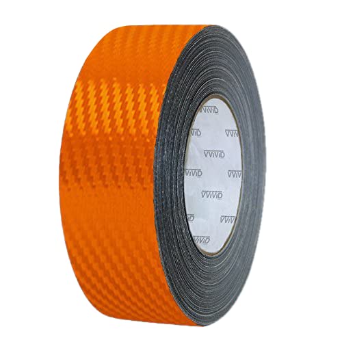 VViViD Dry Carbon Fibre Detailing Vinyl Wrap Tape 2" x 20ft DIY Roll (Orange) - color: Carbon Fiber Orange