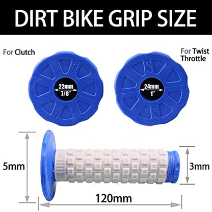 Motorcycle Grips 7/8" Dirt Bike Grip Pillow Top Grips Rubber Anti-Slip Universal Handlebar Racing Grip for Motocross ATV - color: Blue1