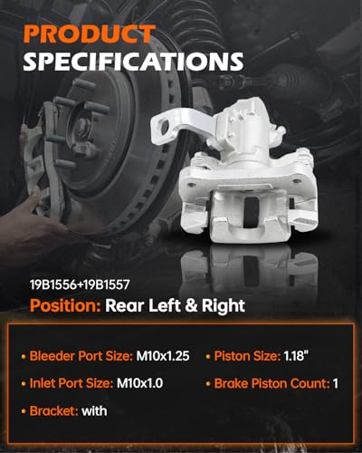 GAHA 19B1556 19B1557 Rear Disc Brake Caliper Assembly with Bracket - size: 19B1556+19B1557