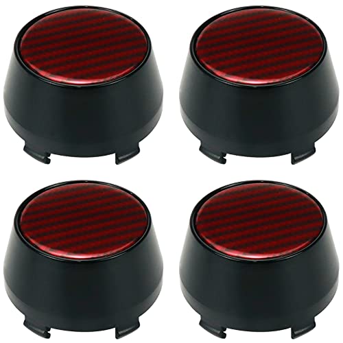 Modengzhe 4PCS Wheel Center Caps, 60mm Wheel Rim Hub Center Covers (Red) - color: Red