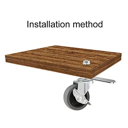 Caster Wheels, 3" Locking Swivel Threaded Stem Casters Set of 4 - color: Grey, size: Grey-4pack