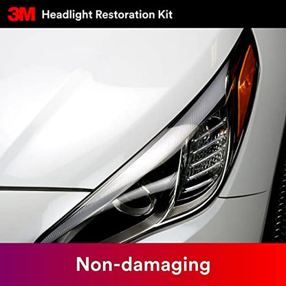 3M Headlight Lens Restoration Kit, Medium Duty 2-Pack, No Tools Required, Restores Cloudy Yellowed Plastic Lenses, Includes Sanding Discs, Rubbing Compound & Foam Pads - size: 2 Kits