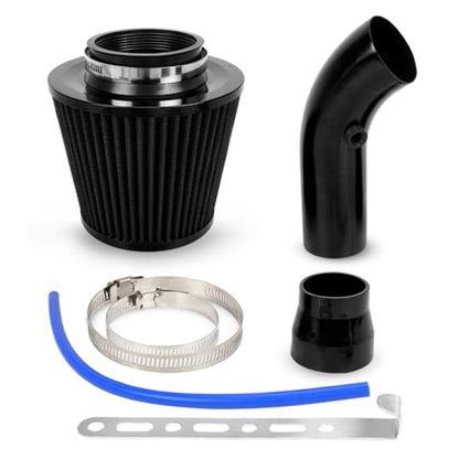 3-Inch Universal Cold Air Intake Kit, Aluminium Automotive Air Intake Pipe Kit with High Flow Filter, Induction Hose System for Cars and Trucks, Black Filter