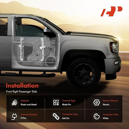 A-Premium Power Window Regulator Front Passenger Side, Without Motor - style: Front Passenger