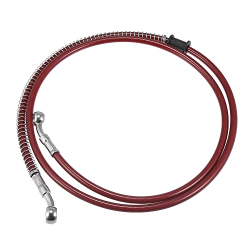 Motoforti 55.12" Length 10mm ID Motorcycle Hydraulic Brake Line Oil Hose Pipe Stainless Steel Braided Cable for ATV Motocross Sport Bikes Street Bikes Red - color: Red