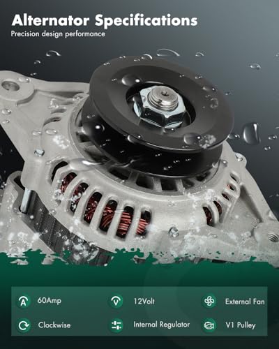 SCITOO 60A New Alternator Fits for Komatsu PC110R-1 2003-2008 All S4D106 - size: Small, style: 12761 Alternator
