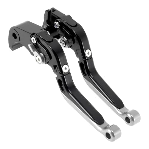 Brake Clutch Levers for Kawasaki ZX636R 00-04 Black Silver Tone - color: Black Handle Silver Tone End