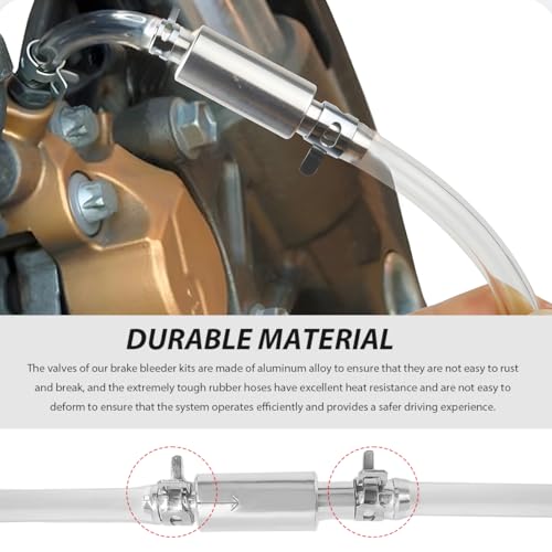 Car Brake Bleeder Hose, One Way Check Valve Clutch System Bleeding Tool Kit with Tube & Clamp, Hydraulic Brake Fluid Bleeder Hose Replacement for Most Cars Motorcycles
