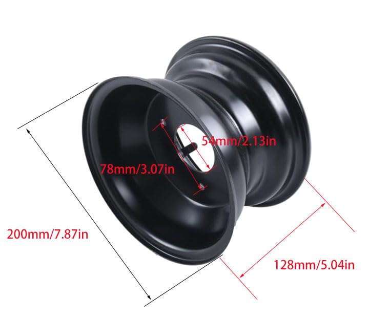 7" ATV Wheel Rim Compatible with 16x8-7 Tire 3 Lug 78mm Quad Go Kart 125cc Taotao Coolster
