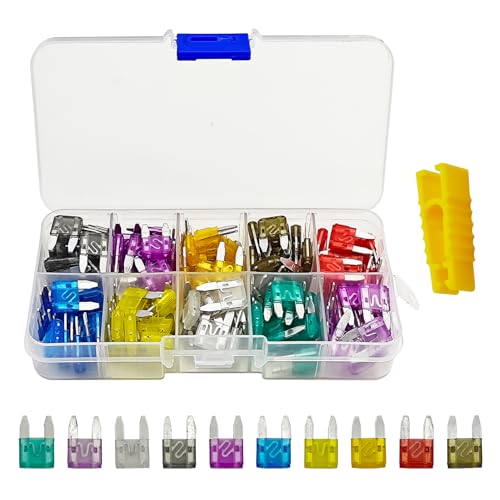 HAOBO 120PCS Car Fuses Assortment Kit, Automotive Mini Fuse, Low Profile Mini Blade Fuse Assortment with Fuse Puller, 2A 3A 5A 7.5A 10A 15A 20A 25A 30A 35A Replacement Fuses for Car RV Truck Boat