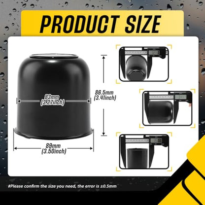 4Pcs 3.27" Stainless Trailer Wheel Center Caps, 3.41" H Matte Black - color: Matte Black, size: 3.27" Hub 3.41"H