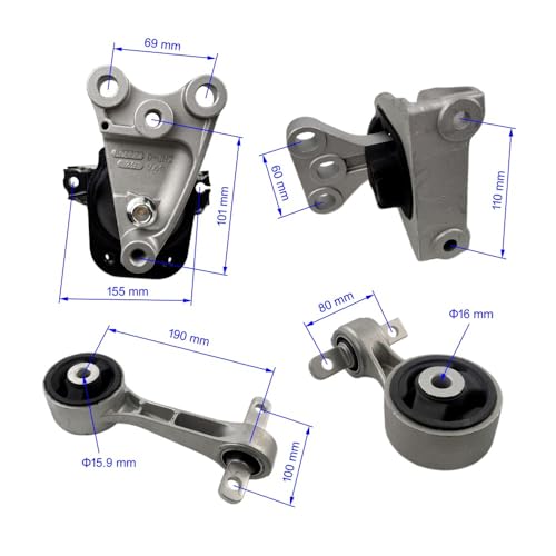 4PCS Engine Motor & Trans Mount Set Compatible with Honda Civic 1.8L 2006 2007 2008 2009 2010 2011 ,Manual Transmission, Replace# A4530 A4546 A4548 A4547 50820SNAP01 50850SNAA82 - size: 2006-2011 Civic 1.8L
