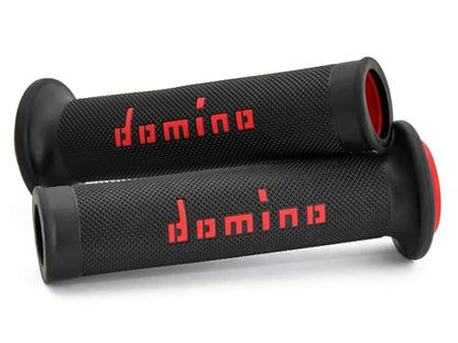 G2 by Domino Moto GP Motorcycle Grips for 7/8" (22mm) Handlebar (Pair) - color: Black / Red