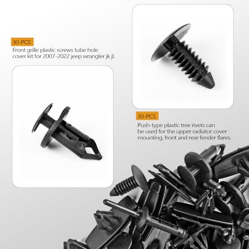 150PCS Jeep Wrangler Fender Clips, 5 in 1 Wrangler Grille Fastener Retainer